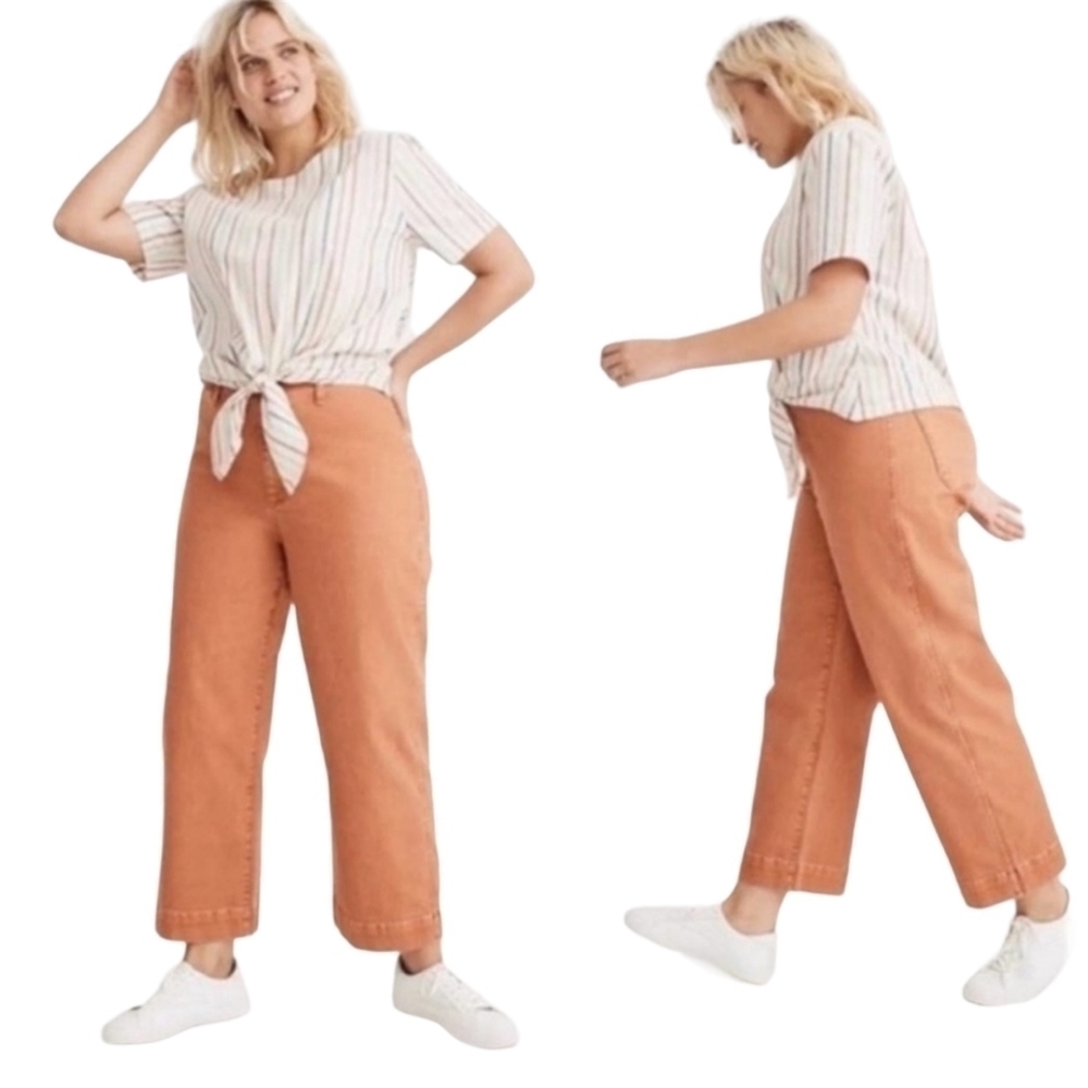 Madewell slim emmett wide leg crop pants